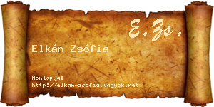 Elkán Zsófia névjegykártya